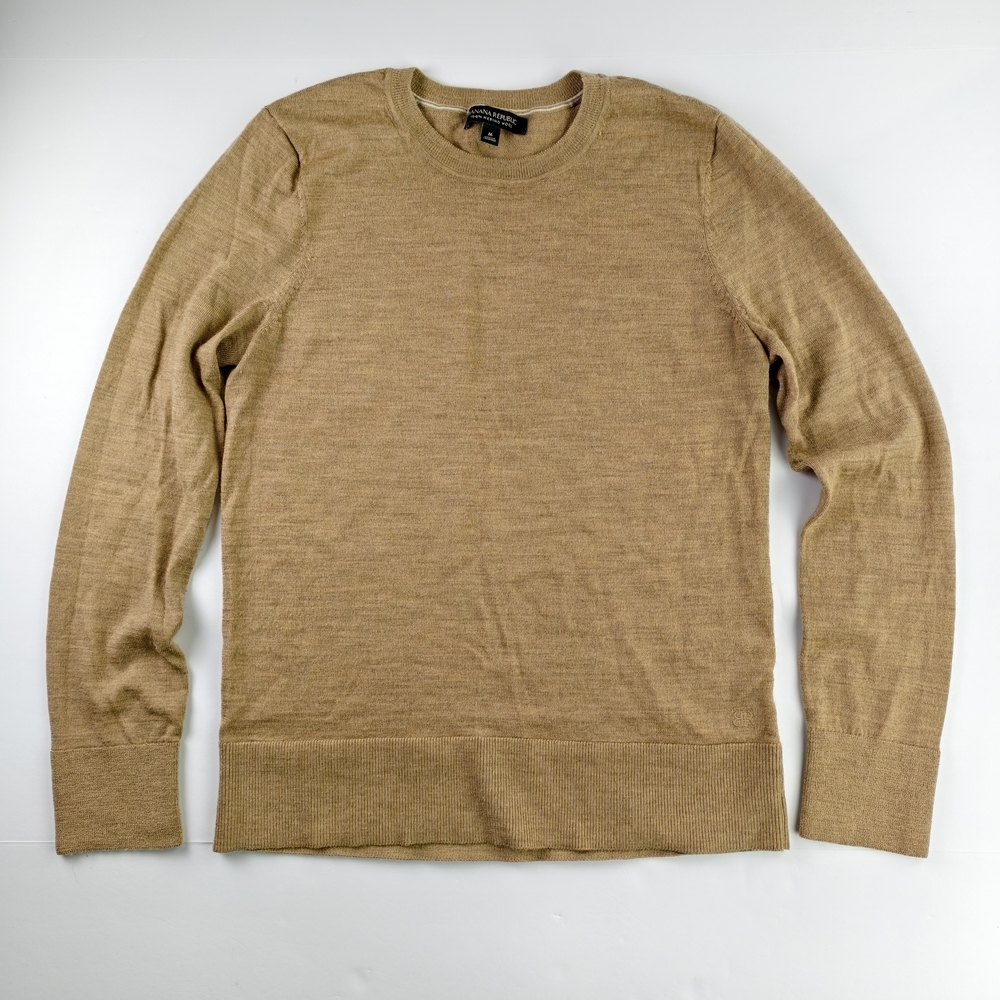 Banana Republic 100% Merino Wool Brown Sweater Timeless Minimal Classic Women M